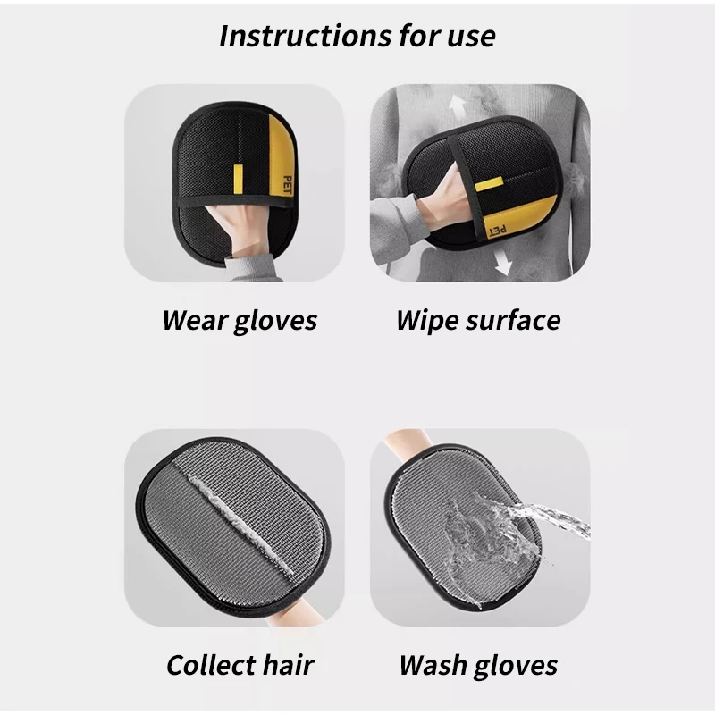 Pet Dog Grooming Gloves Reusable Washable Bidirectional Static Equipment Multi Functional Accessories