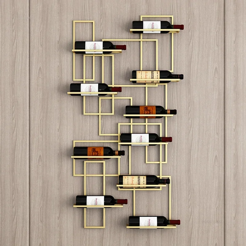 Simple European Showcase for Shop Horizontal Hanging Display Red Wine Rack Creative Metal Design Display Cabinet for Dining Room