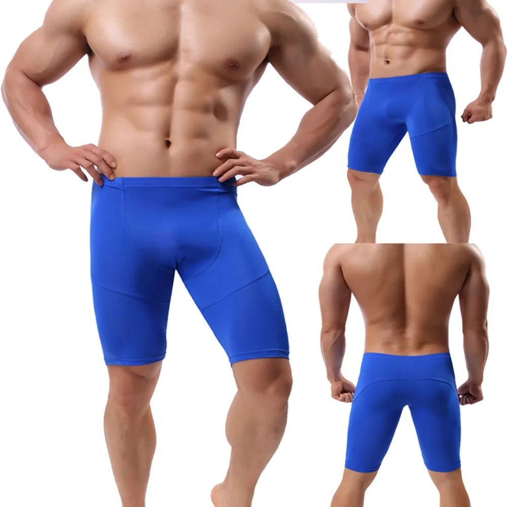 Mens Gym Sports Boxer Briefs Tight-fitting Shorts Breathable Fast Drying Training Pants Lingerie Comfortable Man Boxers Panties