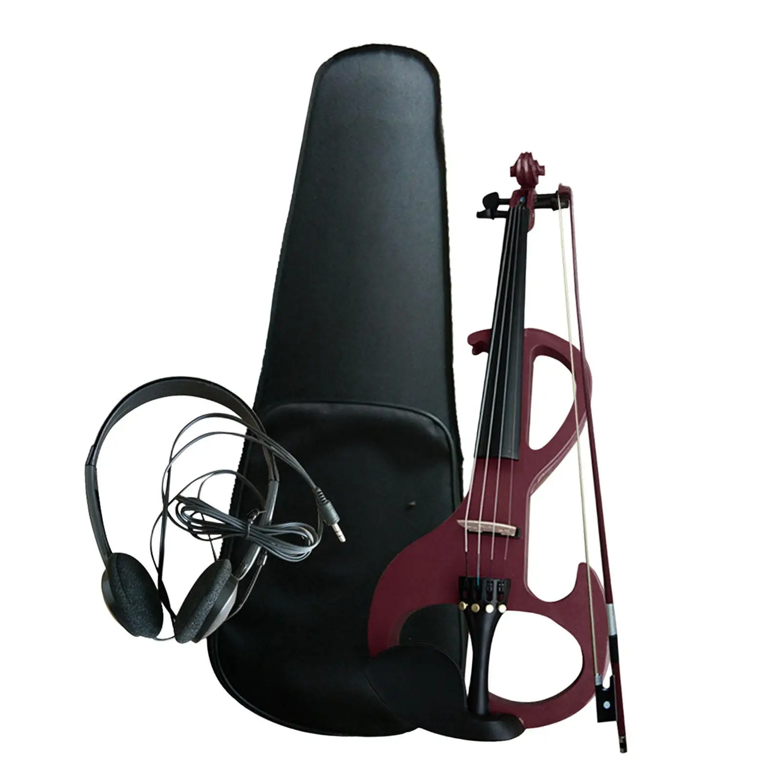 Electric Violin with Violin Accessories and Bow Solid Wood Silent Electric with Hard Case for Teens Performance