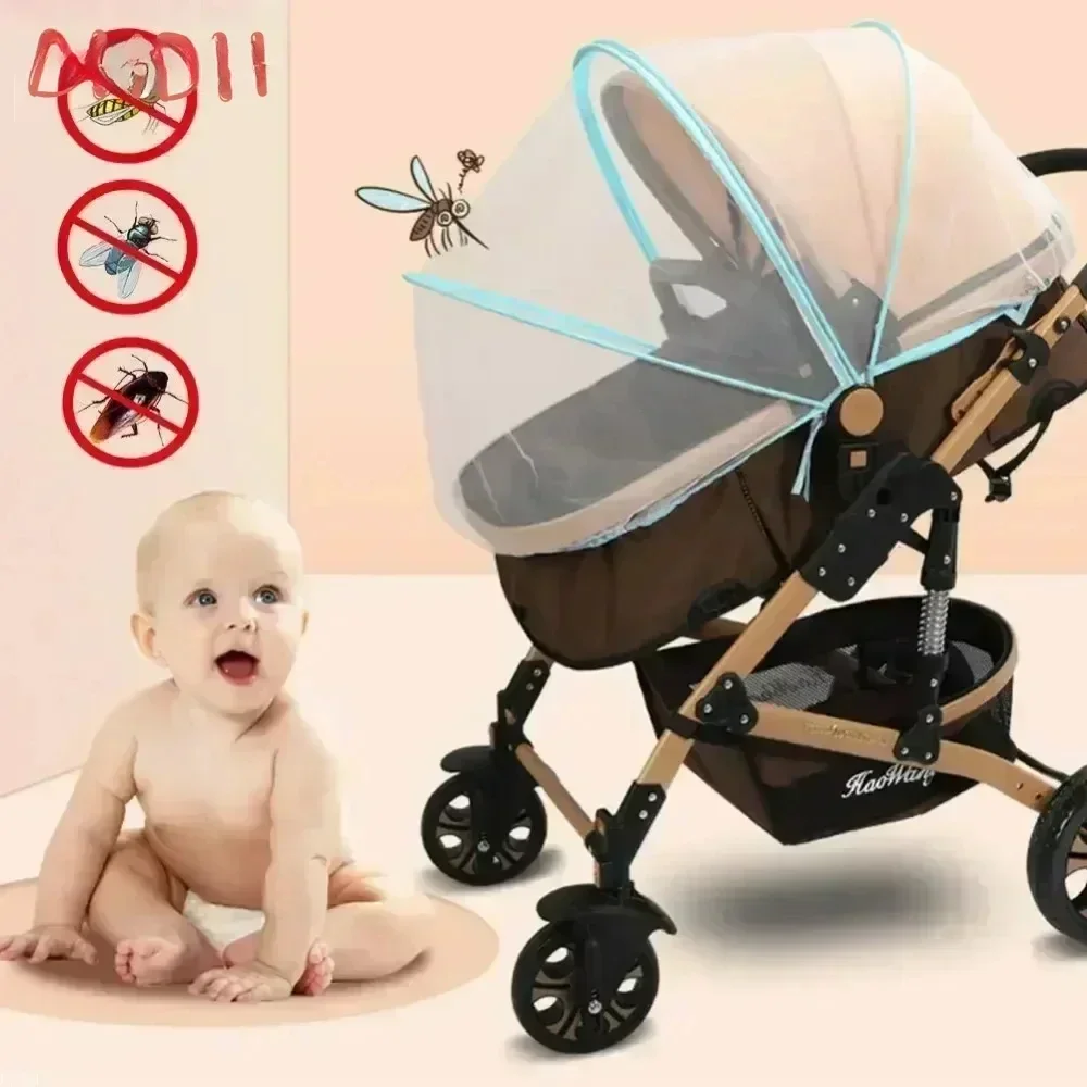 Baby Stroller Safety Seat Universal Canopy & Sun Cover Summer Mesh Sun Protection Fly Insect Safety Seats Pram Accessories