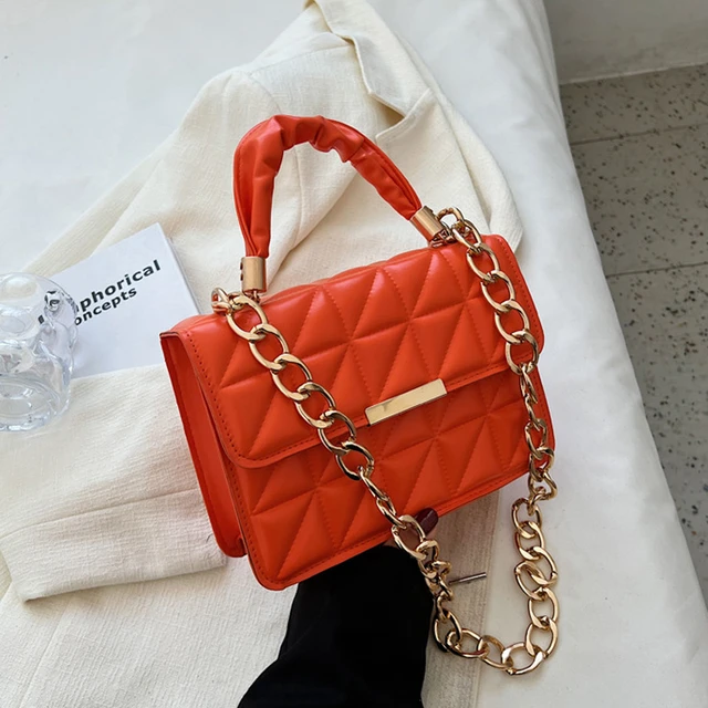 Chain Handle Shoulder Bag, Small Top Handle Handbags