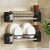 Punch-free Kitchen Organizer Dish Rack Wall-mounted Multifunction Drain Dish Kitchen Gadgets Accessories Tableware Holder 2