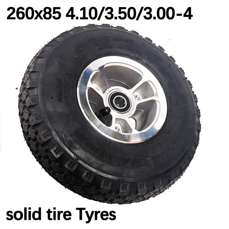 

9-inch 10-inch 260x85 4.10/3.50/3.00-4 solid tire Tyres for Motorcycles Aluminum Wheel Assembly