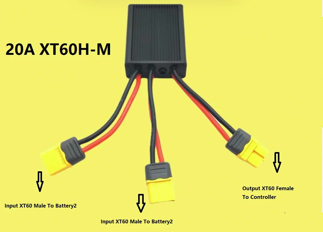 Ebike Battery Adapter Ebike Dual Battery Discharge Converter Connection Adapter Switcher 20V-72V 20A/30/40A /80A/120AModule Balanced Discharge