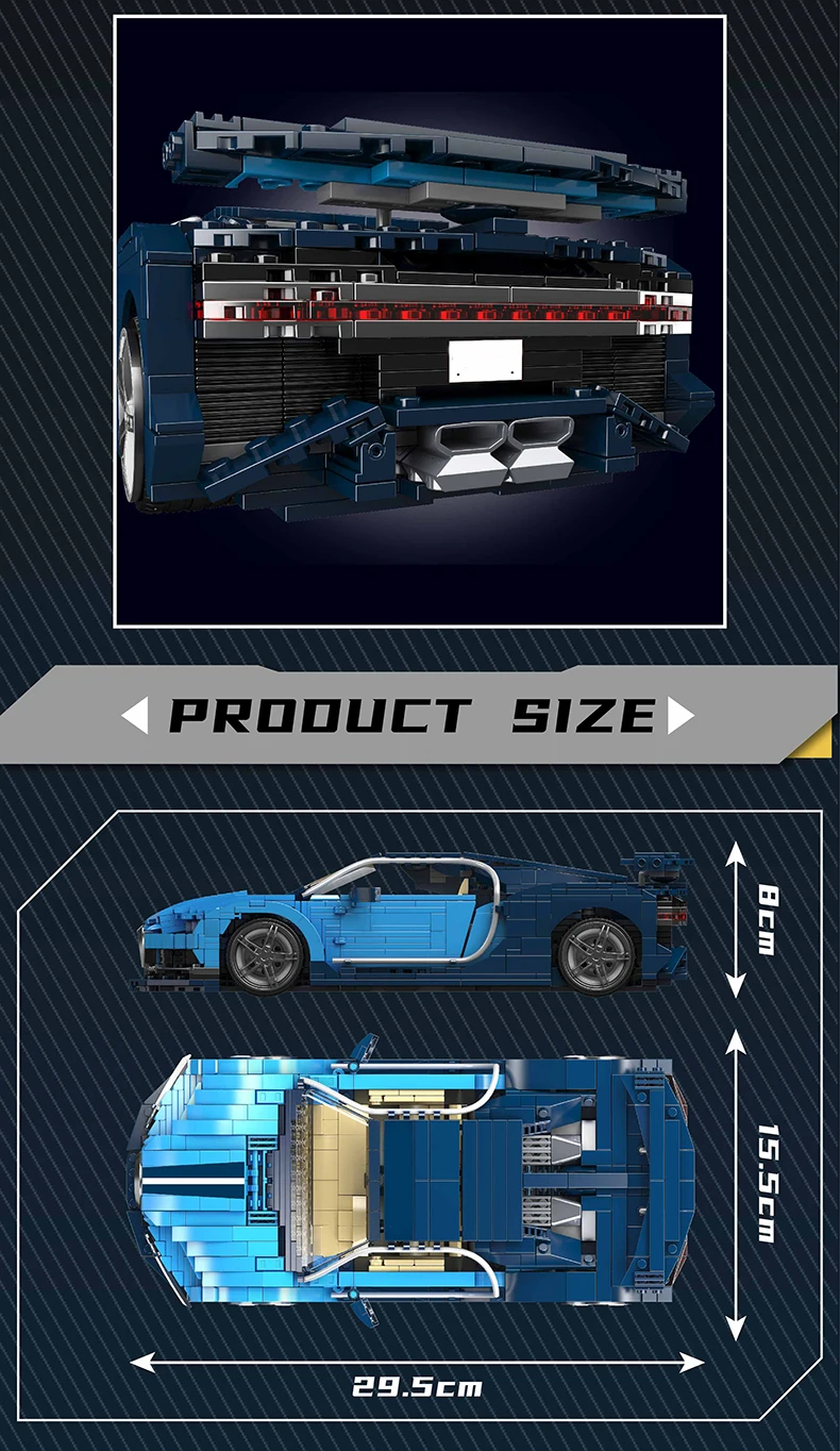 Mould King 10111 Technical Car Toys The Blue Sport Car Building Block Assembly Racing Car Model Brick Set Kids Christmas Gift