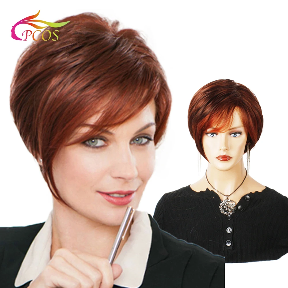Short Wigs Synthetic Hair Hair Wigs Women Short Lady Short Wine