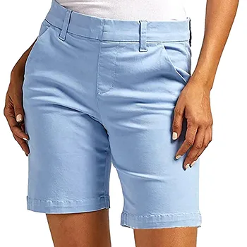 Denim Shorts Women Summer 2023 Stretch Twill Regular Fit Pocket Hiking Shorts Summer Athletic Shorts Women Clothing Pantalones 1