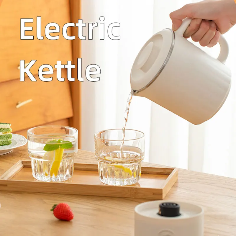600ml Mini Electric Kettle,600W Portable Small Instant Noodles Pot,Travel Home Office Boiling Water Pot,Stainless Steel 3