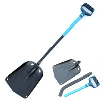 Portable Folding Snow Shovel with Extendable Aluminum Handle, Emergency Ice Removal Shovel Retractable for Car, Outdoor, Camping 1