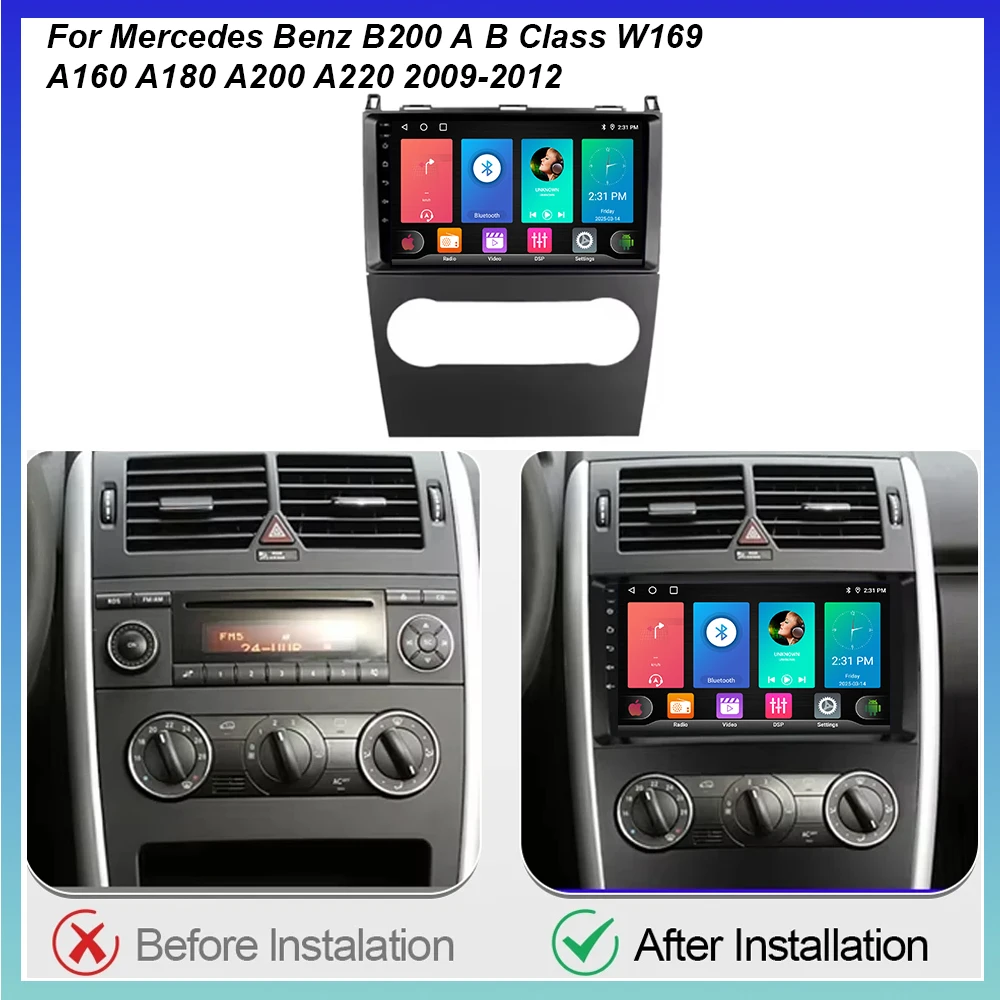 Android 17 para Mercedes Benz Clase B200 A B W169 A160 A180 A200 A220 2009-2012 Reproductor Multimedia Radio para Auto Carplay Auto WiFi 4G 2