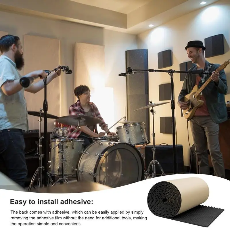 1pc Sound Absorbing Panel Sound Pad Acoustic Panels Self Adhesive Acoustic Barrier for Car Studio Waterproof Sound Proof Padding