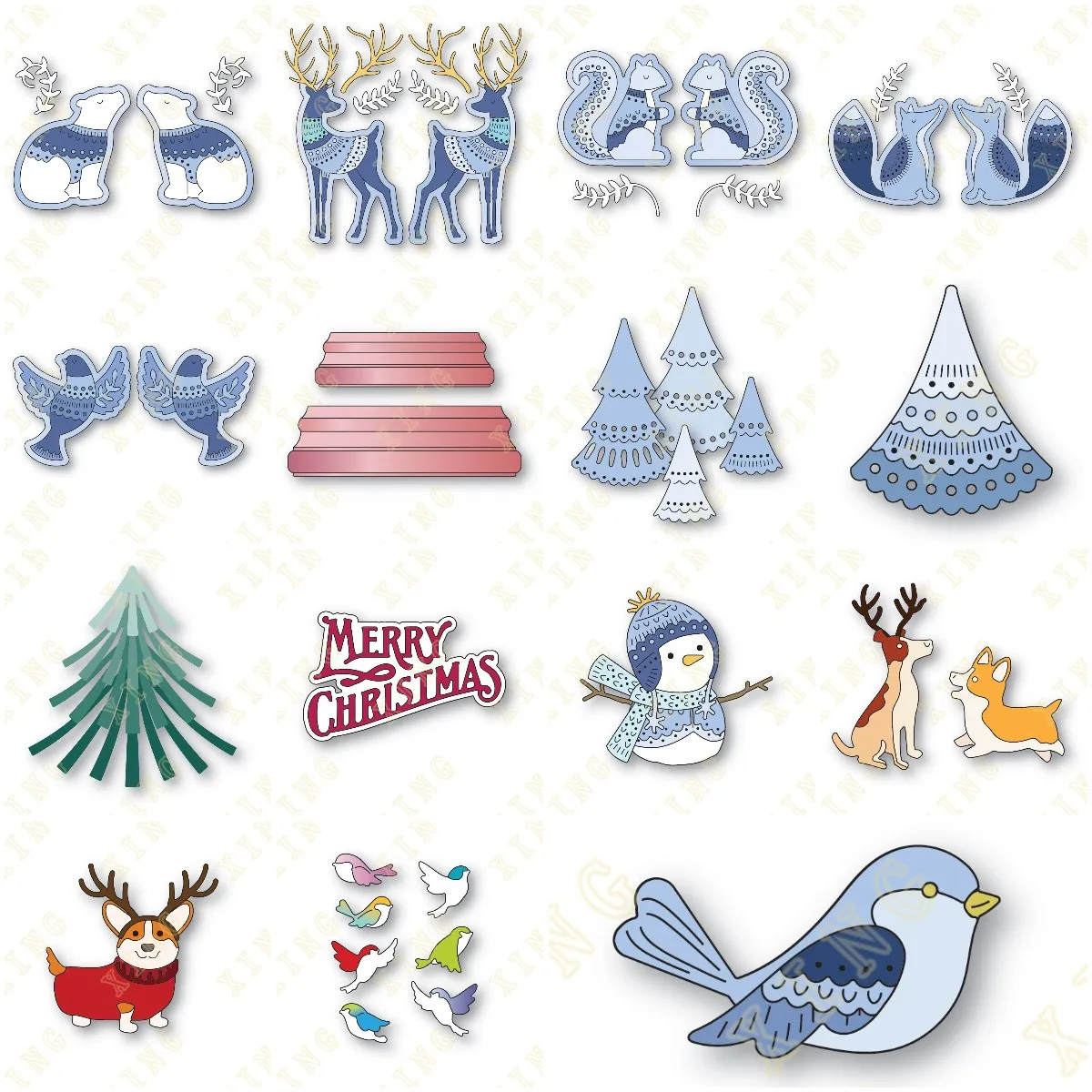 

Merry Christmas Snowflake Trees New Metal Cutting Dies Scrapbook Diary Decoration Stencil Embossing Template DIY Greeting Card