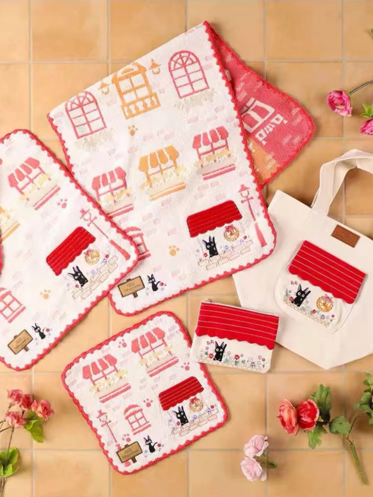 Cotton Bath Towel Set Embroidery Absorption Towels Home Travel Cute Cartoon Handkerchief Children Face Body Towel