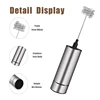 Electric Whisk Head Milk Frother Wireless Handheld Powerful Foam Whisk Maker Stainless Steel Spring Mixer for Coffee Cappuccino 4