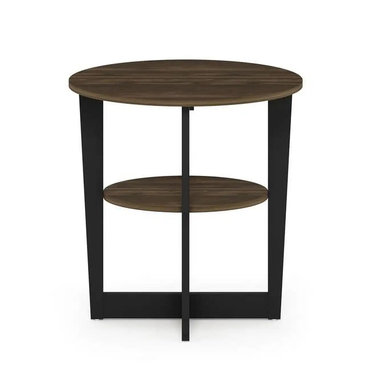 

Oval End Table, Columbia Walnut & Black Living Room Furniture Side Coffee Table
