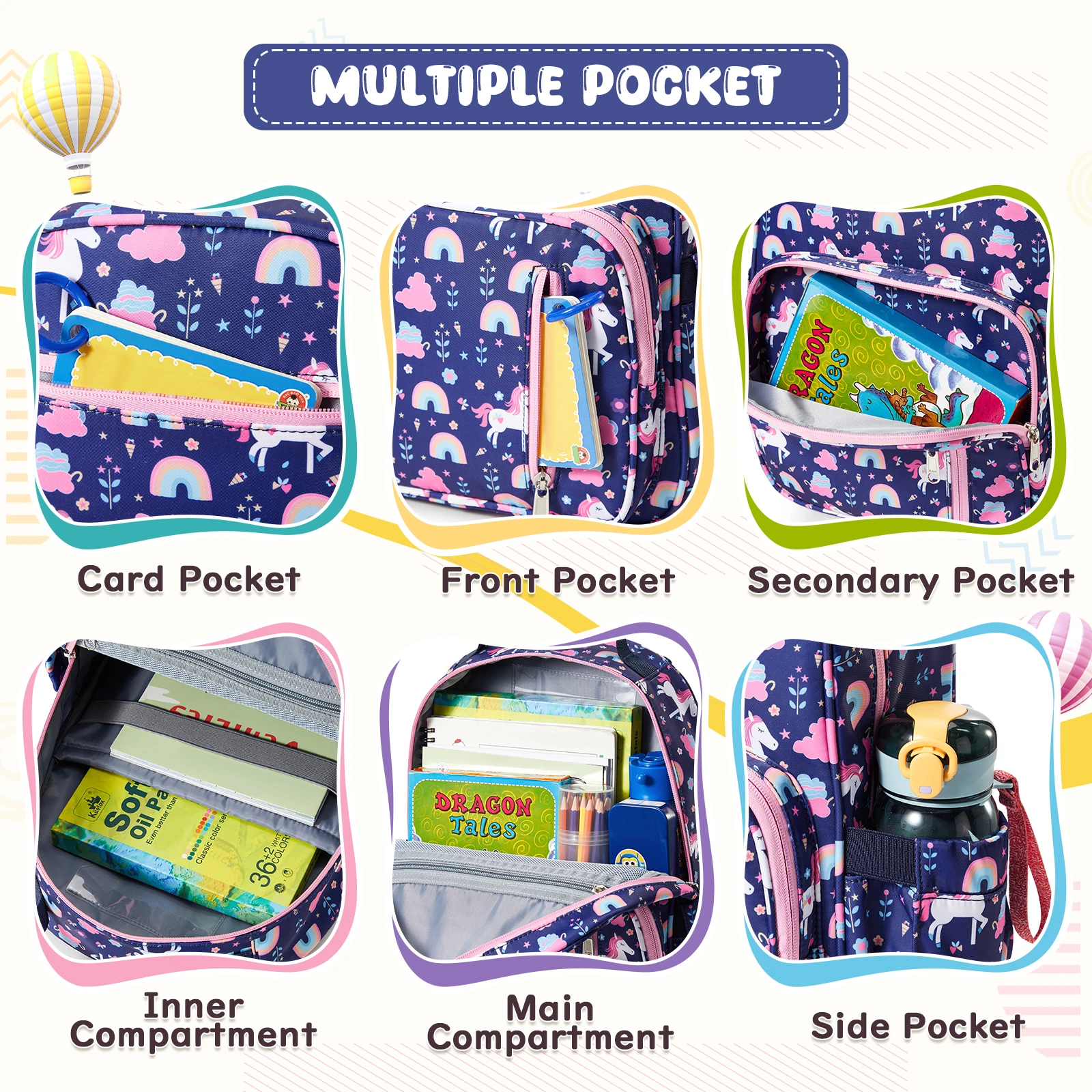 Cute Children's Backpack for Preschool Boys and Girls,Casual Style Multifunctional Bag With Fun Prints For Elementary Schoolbag 3