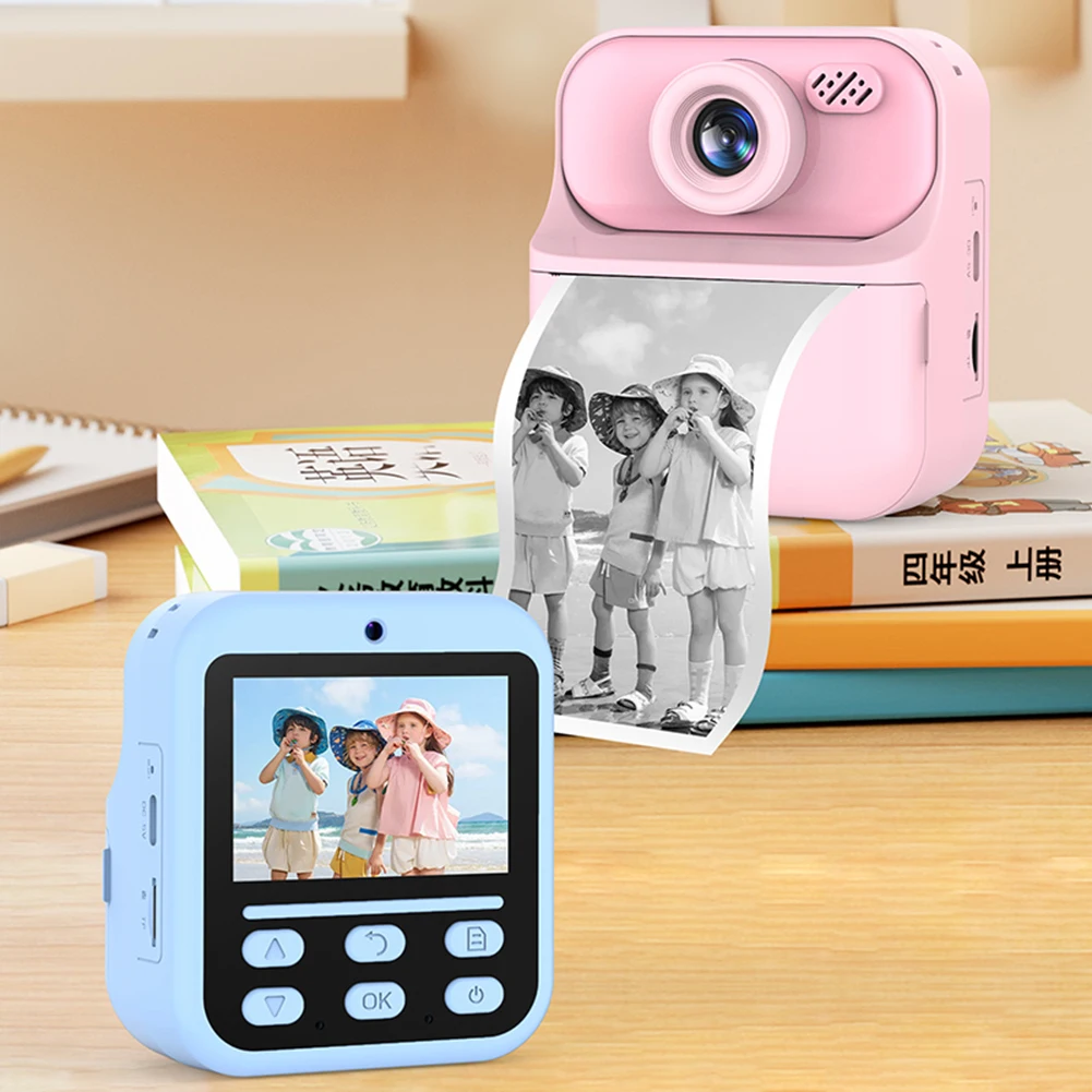 Portable HD Instant Print Camera with 2.4 Display - USB Rechargeable Digital Photo and Video Camera