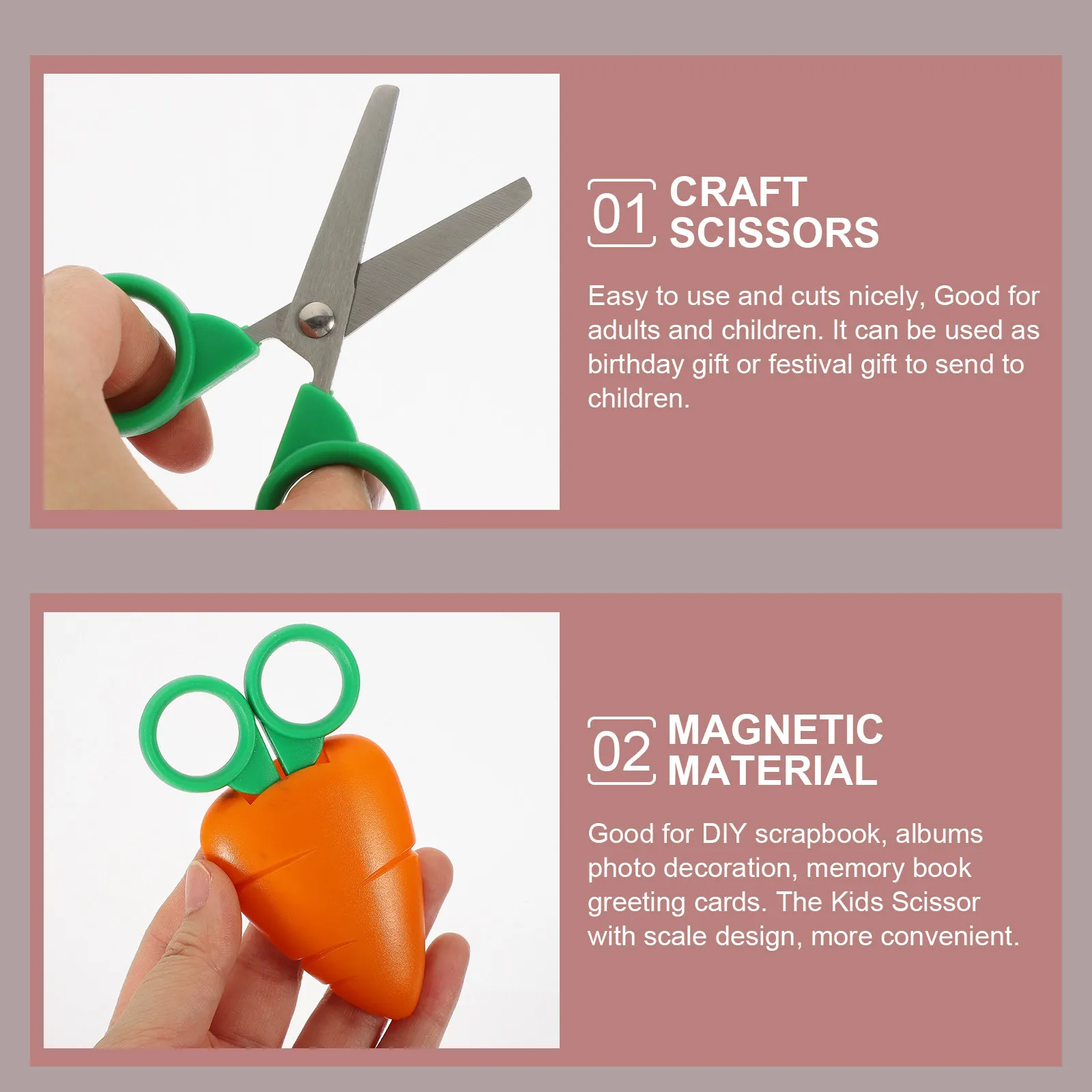5Pcs 과일 모양 안전 가위 DIY 스크랩북 사진 장식 인사말용 스테인레스 스틸 경량 공예 가위