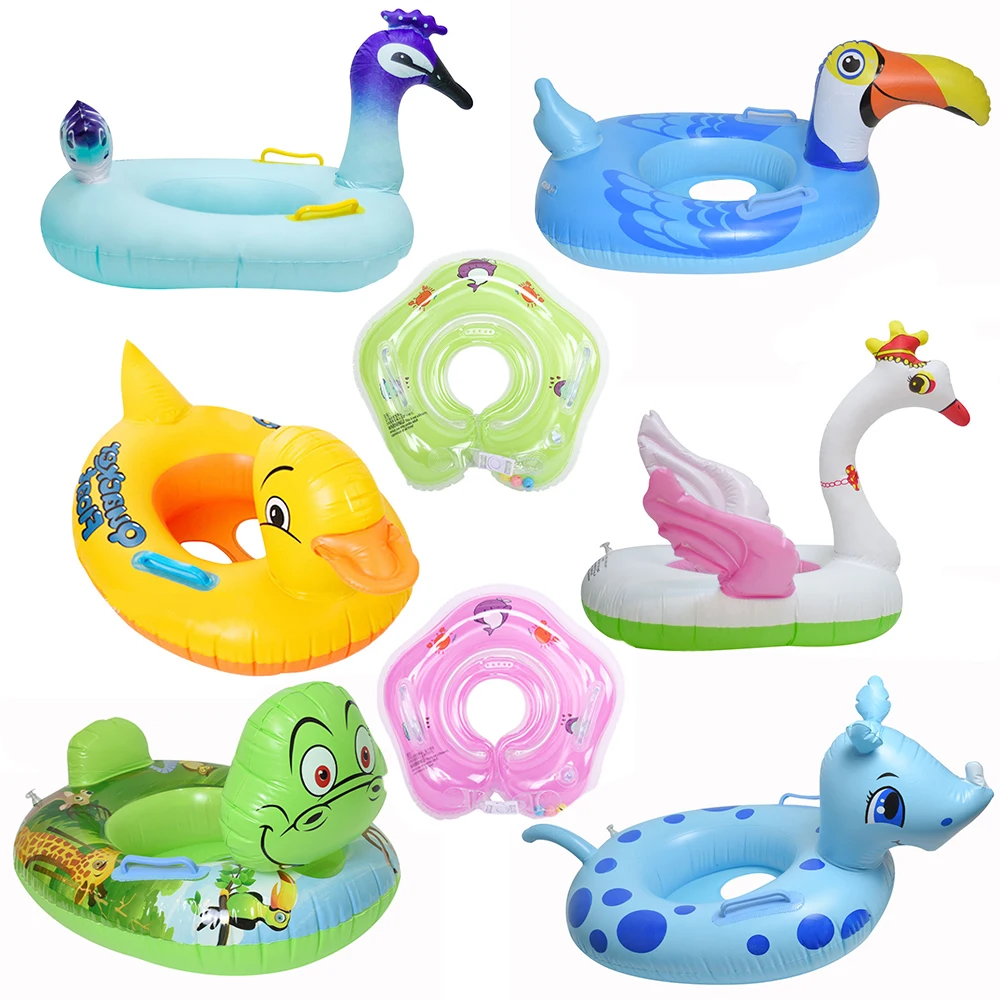 Inflatable Baby Swimming Ring Kids Summer Swimming Pool Swim Float Water Fun Beach Toys Cartoon Swim Ring Seat Boat Sport