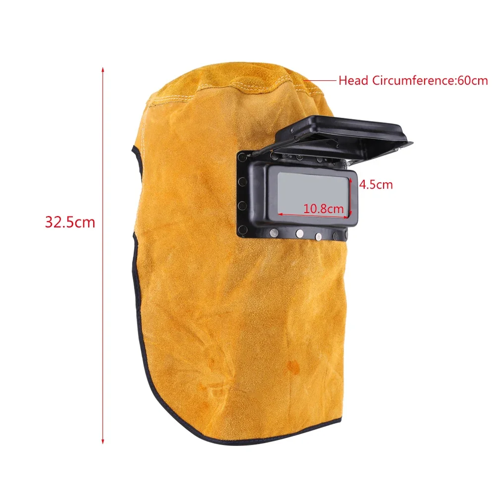 Nuova maschera per casco per saldatura traspirante resistente al calore con lente Maschera per saldatore Maschera per saldatura in pelle Occhiali Filtro Cappello protettivo маsku - immagine 6