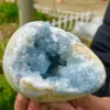 Natural Rough Blue Celestite Geode Raw Quartz Crystal Cluster Specimens 3