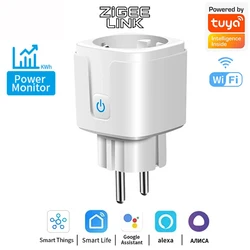 WiFi/Zigbee Smart Plug with Power Monitoring & Voice Control - WiFi Bluetooth (20A 1pcs)