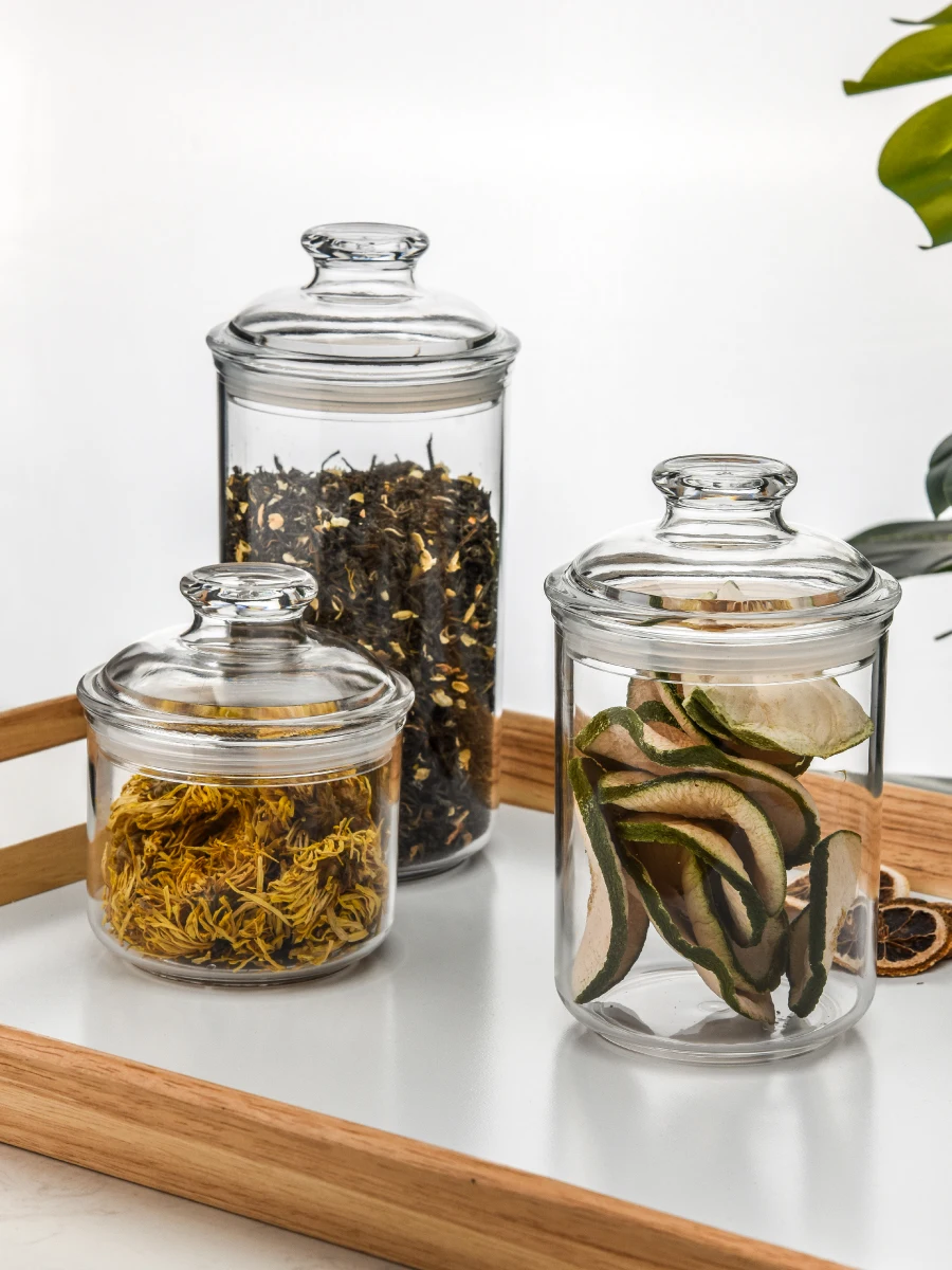 Sealed Jar Plastic Acrylic Tea Jar Transparent Storage Tank Food and Grocery Bottle Drop-Resistant Moisture-Proof