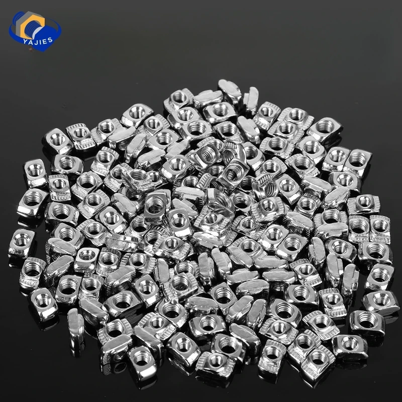 M5 M4 M3 Sliding T Nut 50Pcs for 20 Series Slot T-nut Hammer Drop In Nut Fasten Connector EU Aluminum Extrusion Profile
