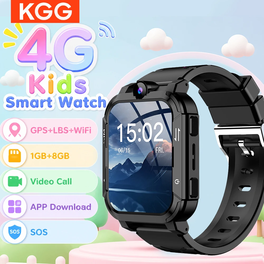 Smartwatch per Bambini 4G GPS WiFi con Localizzazione, Videochiamata, SOS, Download APP, Monitoraggio, Orologio Telefono, Regalo per Ragazzi e Ragazze