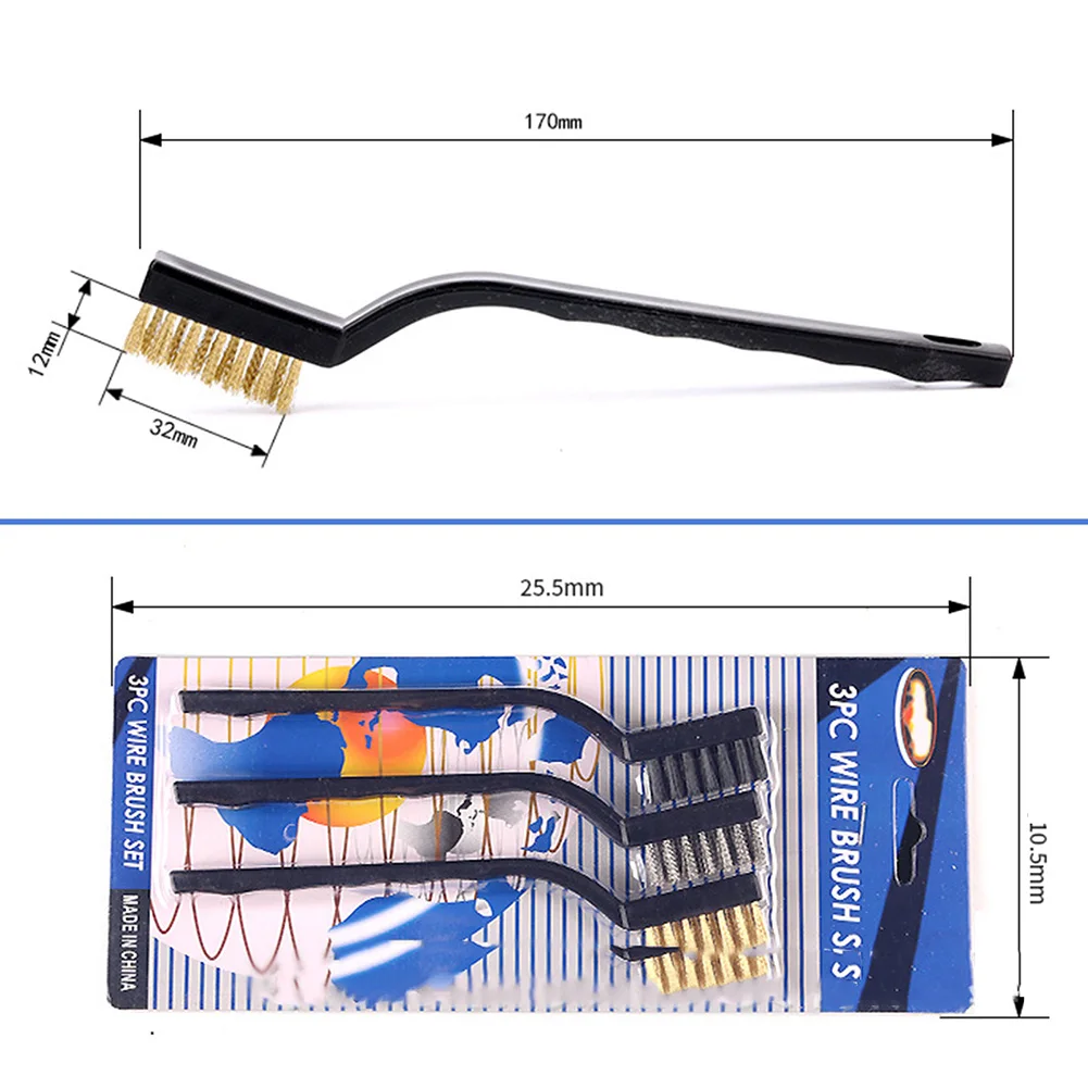 10/12pcs Wire Brush Set Stainless Steel Plastic Brush Remove Rust Brushes Brass Cleaning Brushes Cleaning Tools Home Kits
