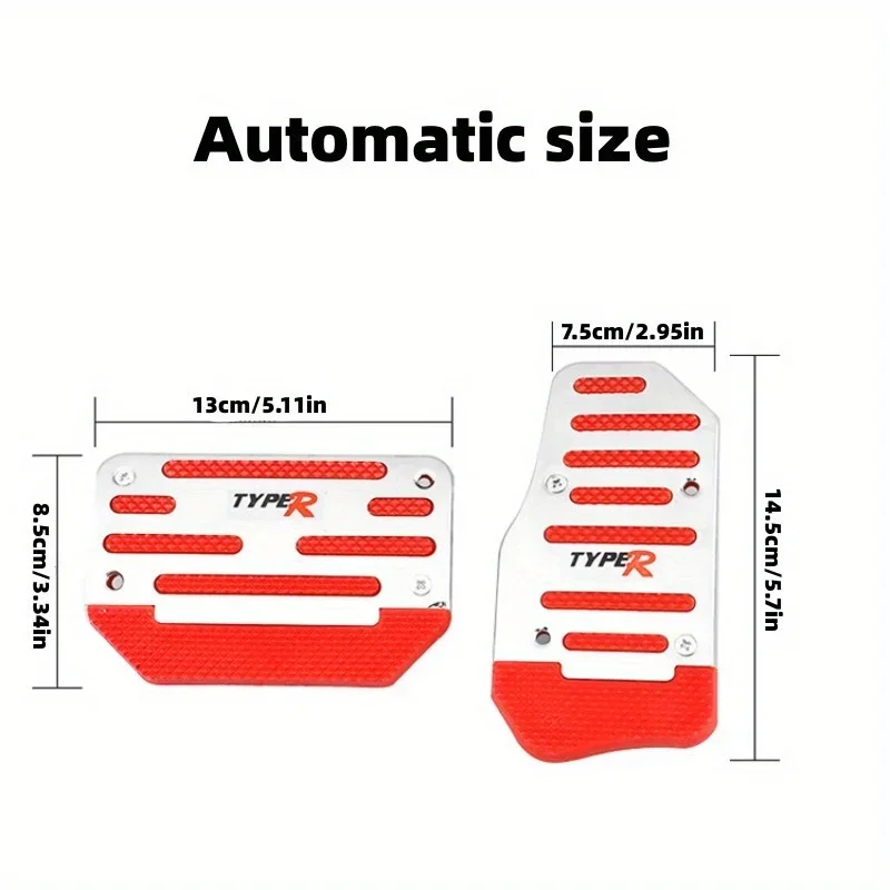 1 Satz 2/3 Stück Kfz-Gaspedal aus Aluminiumlegierung, rutschfest, Kfz-Pedal oder Bremspedal, automatisches und manuelles Pedal – Detail 6