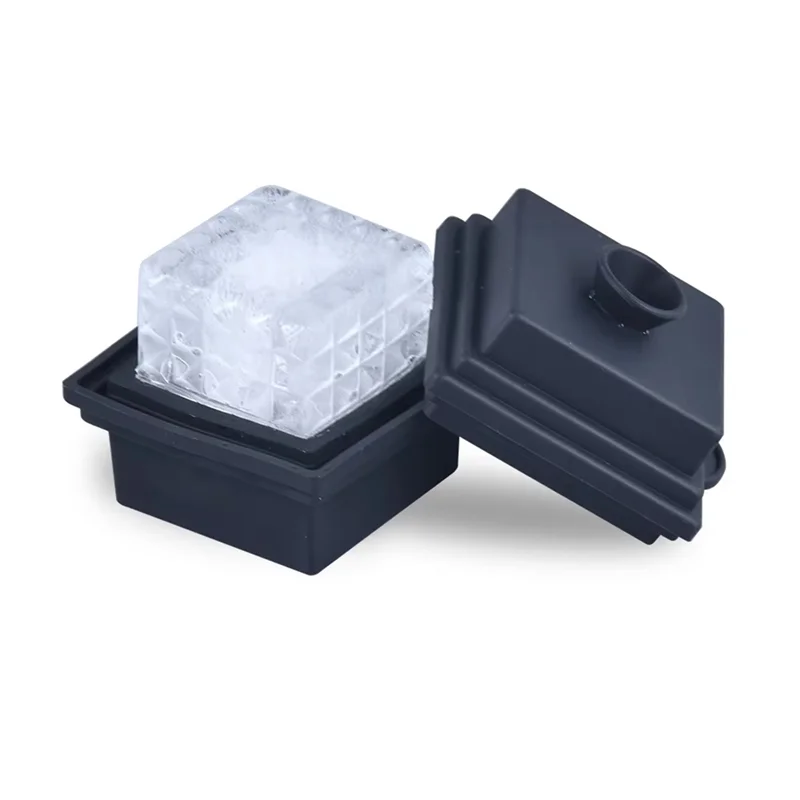 Large Square Ice Block Mold - Crystal Clear Silicone Ice Block Maker Tray For Whiskey, Cocktails & Beverages