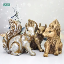 

3 Color Squirrel Statue Retro Art Animal Sculpture Desktop Decor Office Plastic DIY Crafts Room Toys Home Christmas Decoration