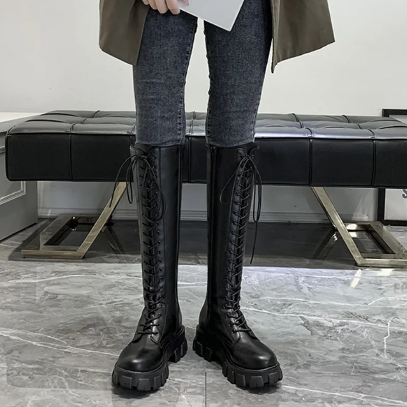 2024 Fall and Winter New Women's Boots Round Head Square Heel Knight Boots Over The Knee Sweet High Boots Sexy Women's Boots