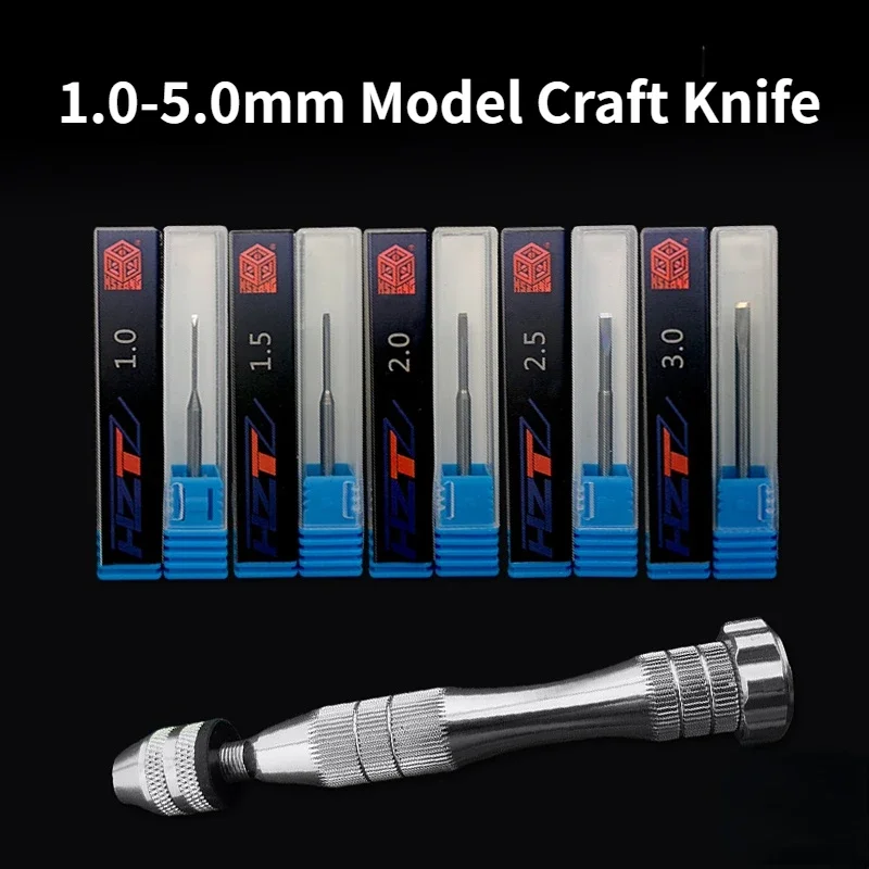 HSIANG Model Tool 1.0-5.0mm Flat Push Knife Assembly Model Craft Tools for Military Building Tools DIY Accessories