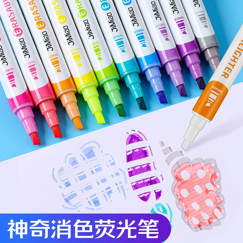 10 색 양방향 형광펜 빠른 건조 학생 일기 스크랩북 그림 DIY 만들기, 사무용품 학교 용품