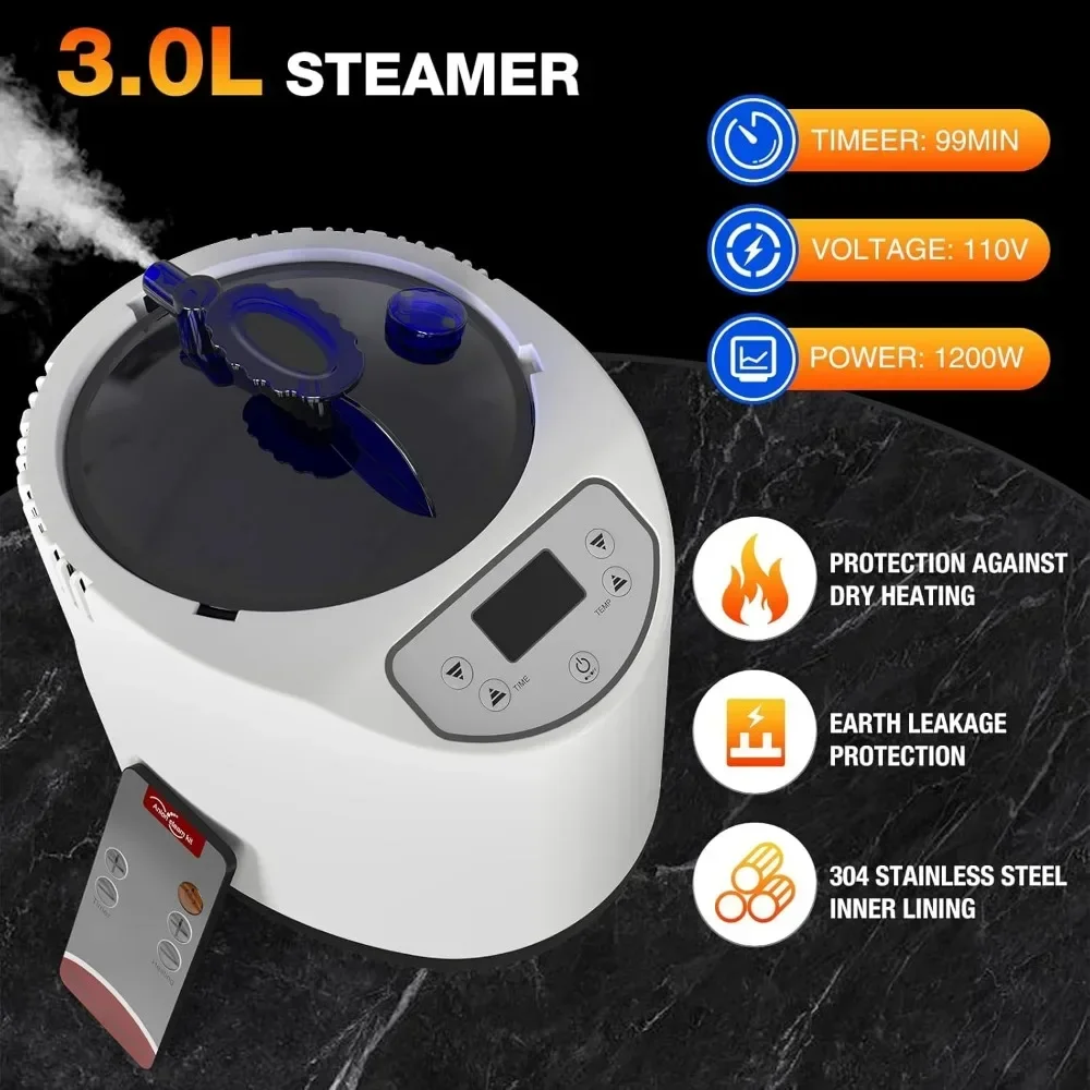 Saunas Box - Portable Sauna for Home, Full-Body Steam Sauna with 2.6 L Steamer, Chair, Remote Control Included, Home Sauna Tent 3