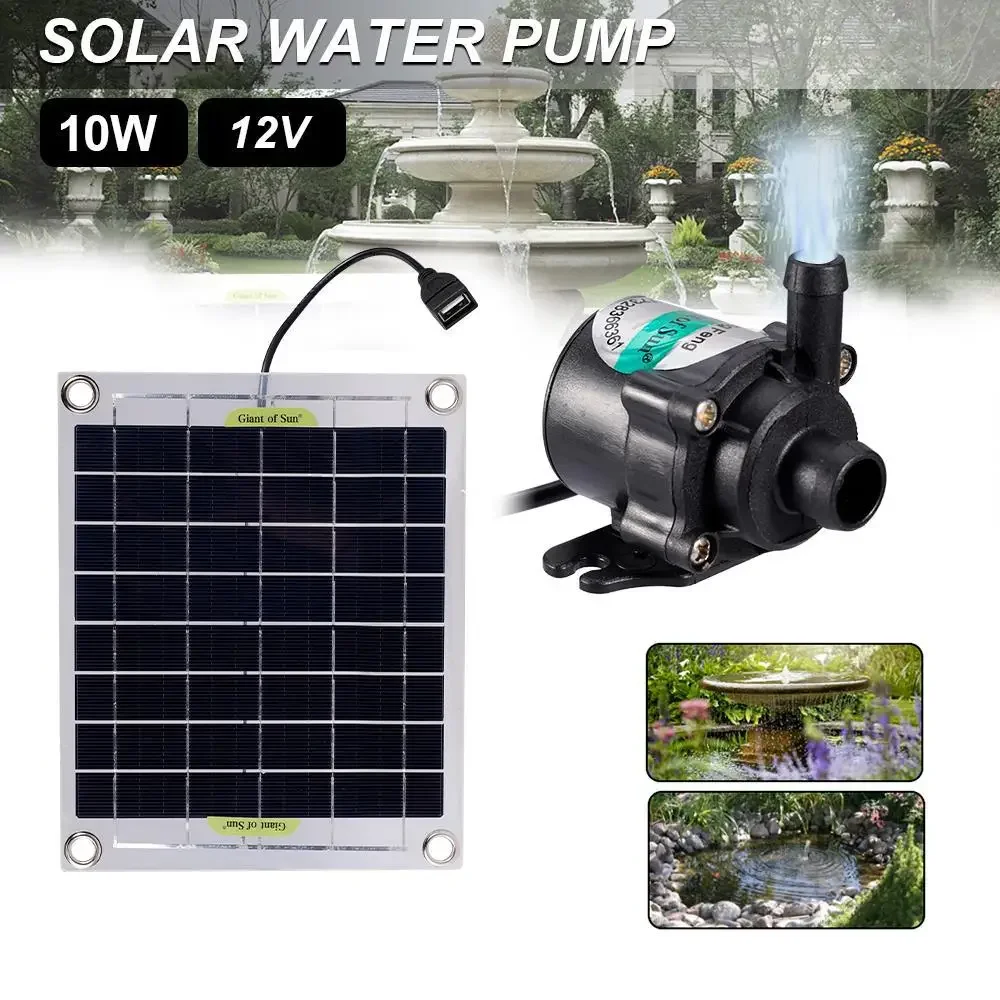 12V Mini Brushless Submersible Pump Dc Circulating Oxygen Pump with 10W Mini Solar Panel Suitable for Garden Pool Aquarium avtomaticheskaya stanciya obrabotki vody bayrol pool relax oxygen 183300 regulirovanie rn i dozaciya o21