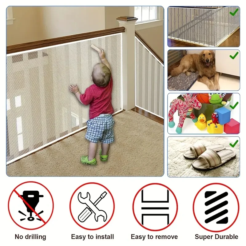 Child Safety Protective Net – Durable Fine Mesh Stair & Balcony Banister Safety Guard for Kids 3