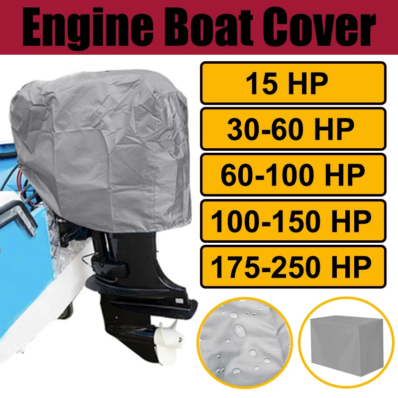 210D Oxford Waterproof Yacht Outboard Motor Boat Cover 15-250HP