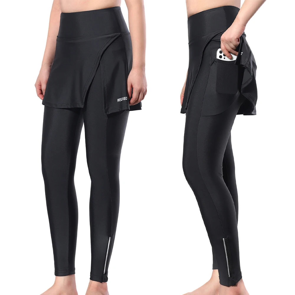 ARSUXEO Women's Cycling Pants Bicycle Tights Summer Silicone Padded Mountain Bike Breathable Road Cycling Pants D316