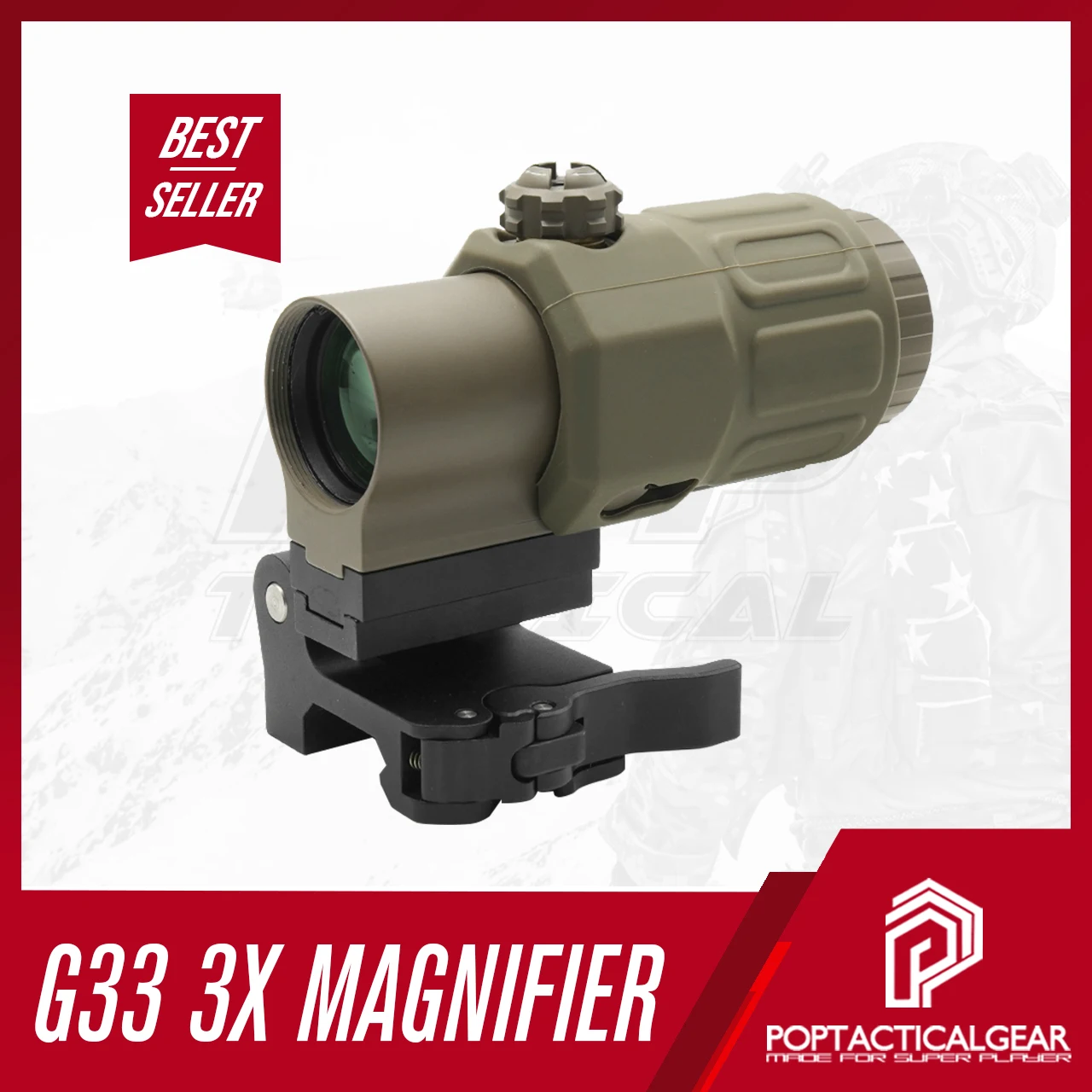 NEW Premium G33 Magnifier High Quality Switch To Side Quick Detachable Full Marking for Hunting Airsoft