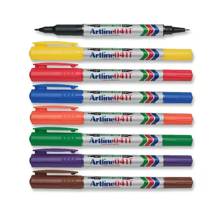 Japan Artline EK-041T oil-based small double headed marker pen waterproof quick drying and non fading