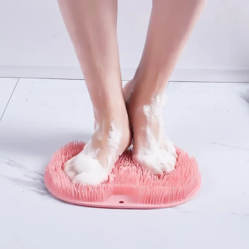 Foot & Back Scrubber Body Shower Brush Reusable Silicone Brush Foot Wash Mat Multifunction Sucker Wall Mat Foot Bathing Tool 5