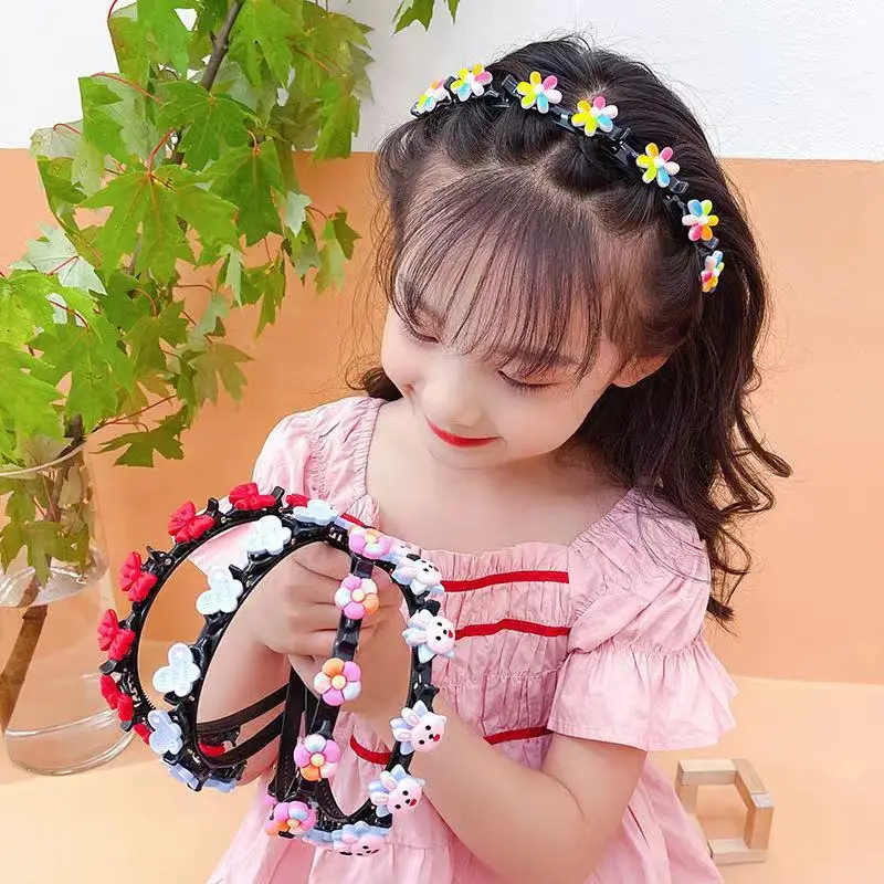 

Girls Cartoon Animals Flower Hairbands Braiding Hair Clip Decorate Headband Cute Hair Hoops Styling Hair Accessories