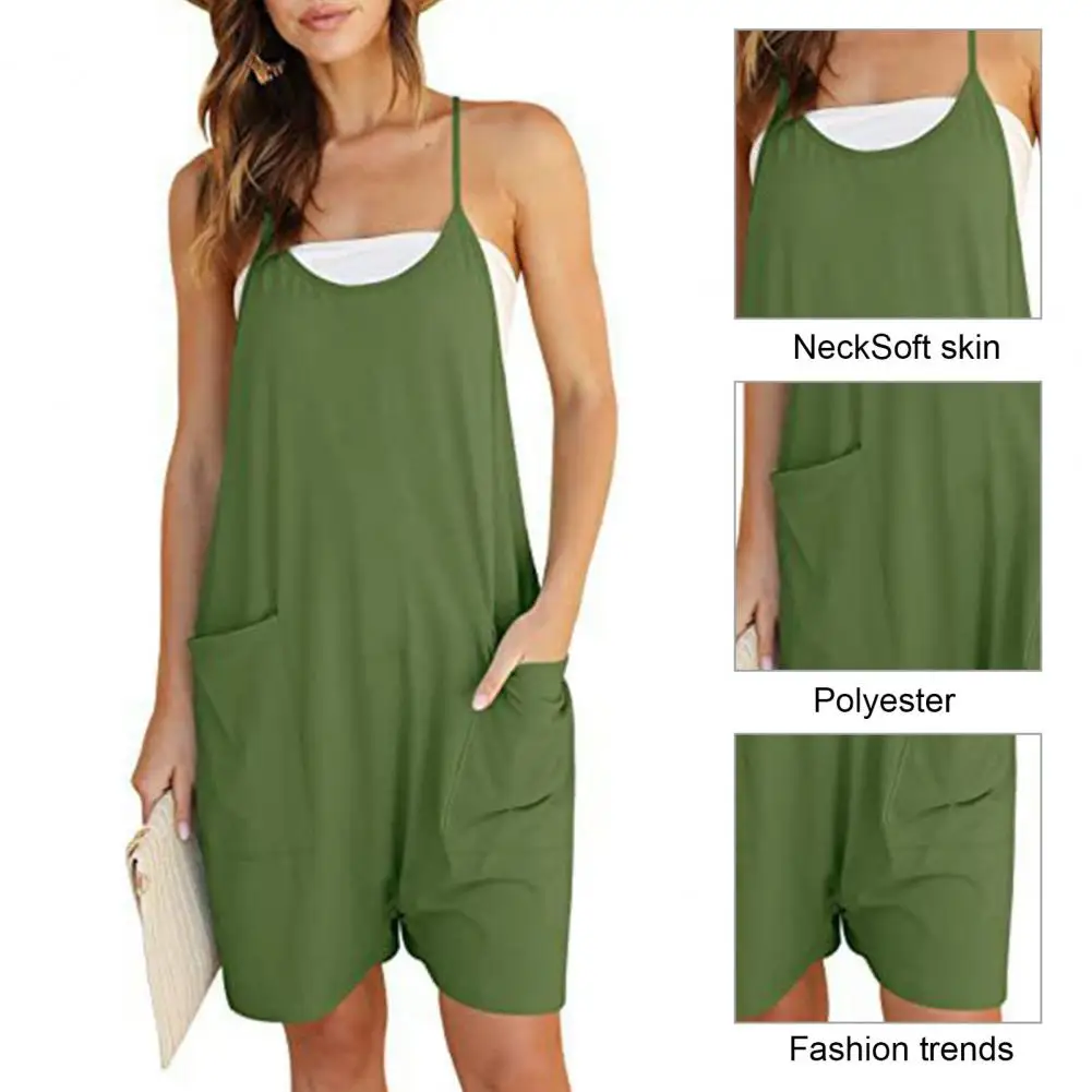 Tracksuit Stylish Women's V-neck Sleeveless Jumpsuit Pockets Solid Color Athletic Streetwear for Workouts Tennis Casual Wear men s rompers animal crane fun streetwear full body custom jumpsuit oversized women clothes zipper tracksuit dropship wholesale