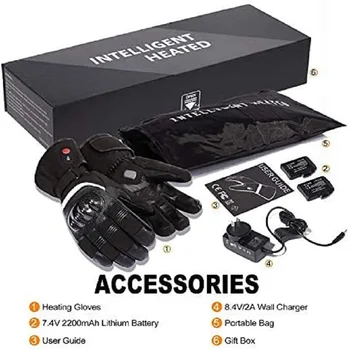 Savior Heat Winter Motorcycle Heated Gloves 7.4V Safe Outdoors Sports Electric Heating Waterproof Windproof KNUCKLE EN13594 6