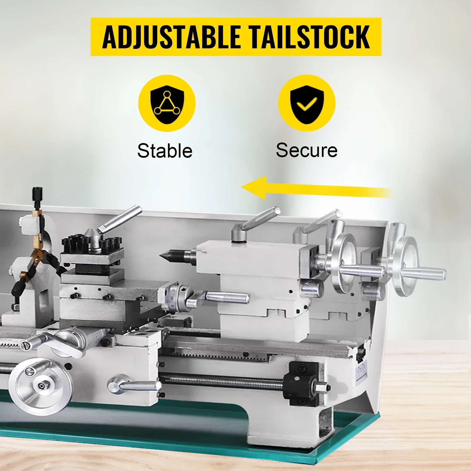 SIHAO Mini-Metalldrehmaschine 8 x 14 Zoll, Mini-Drehmaschine 2250 PRM variabler Geschwindigkeitswechsel, 600 W Metallbearbeitungsdrehmaschine, zum Metalldrehen – Detail 9