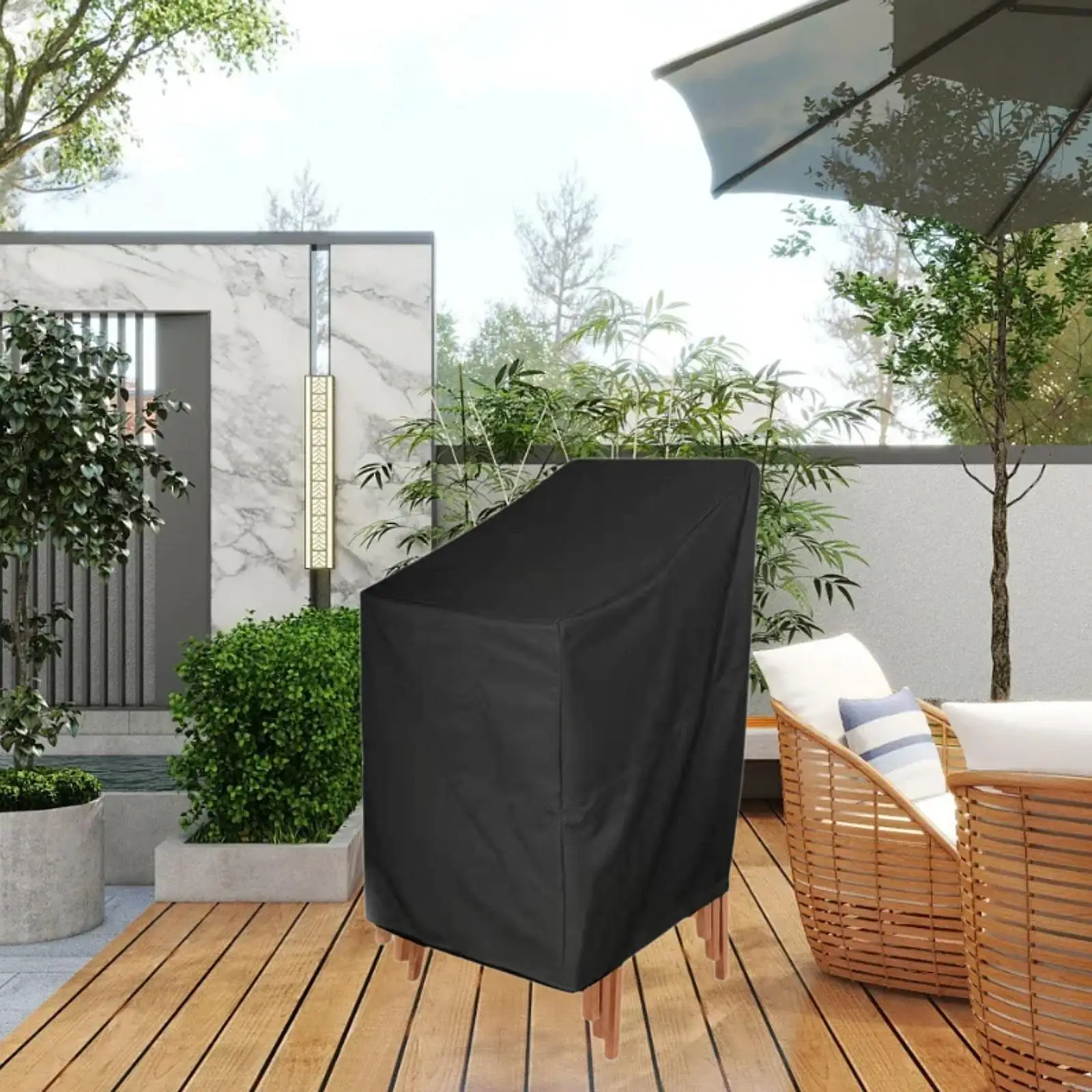 BROSYDA Terrassenstuhl-Abdeckung, Wasserdicht, 600D Oxford, Größe 96x78x73 Cm – 2er Set